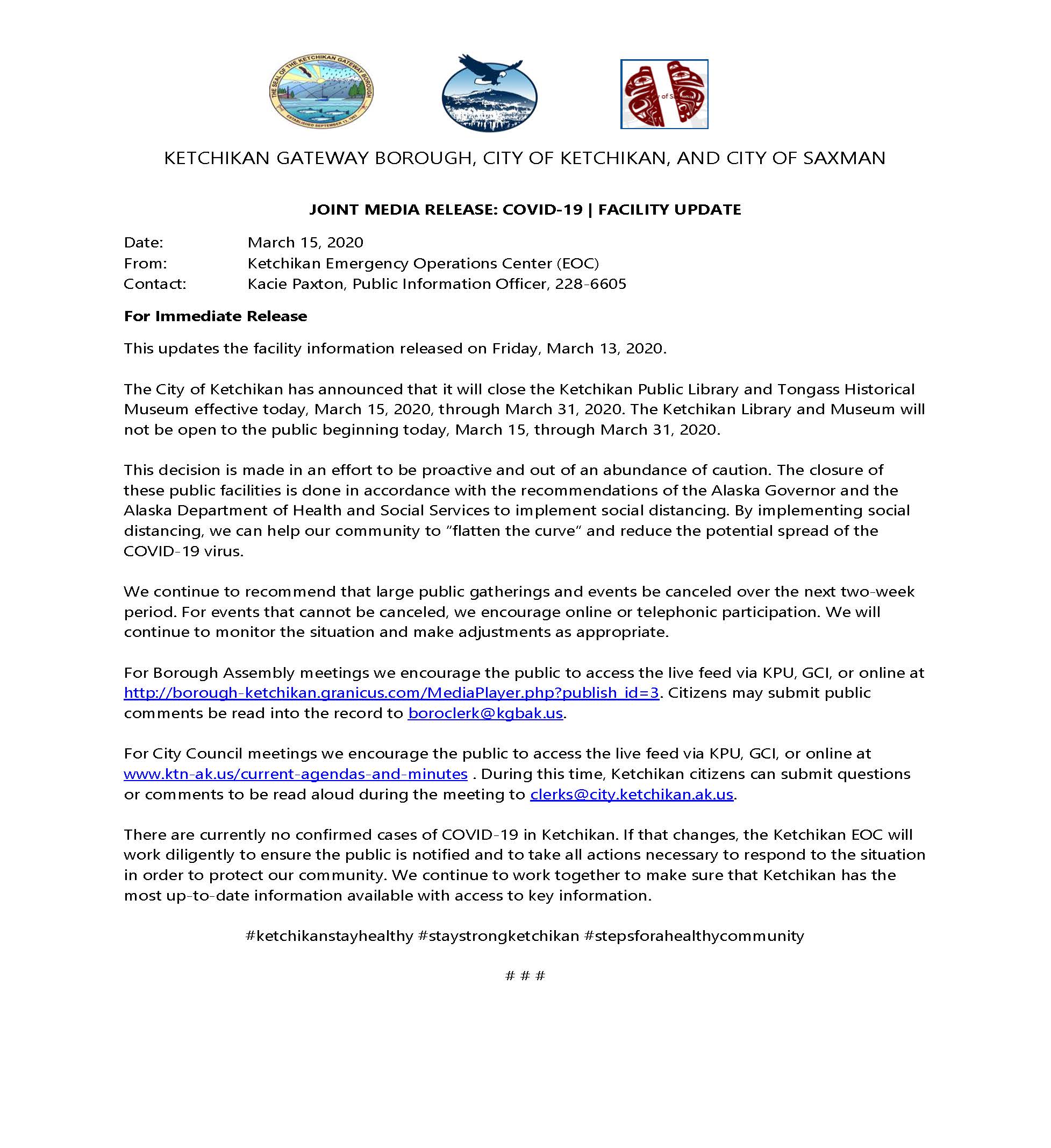 Media Release KTN EOC 20200315