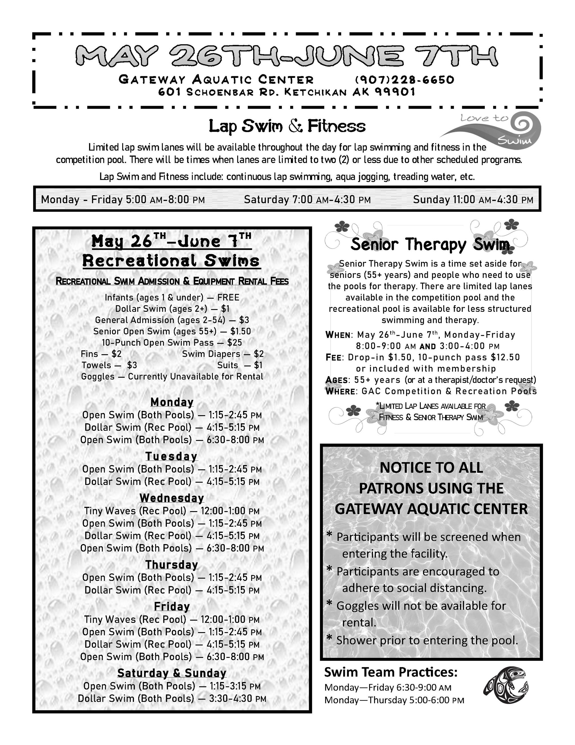 Pool schedule Phase 3-4 opening